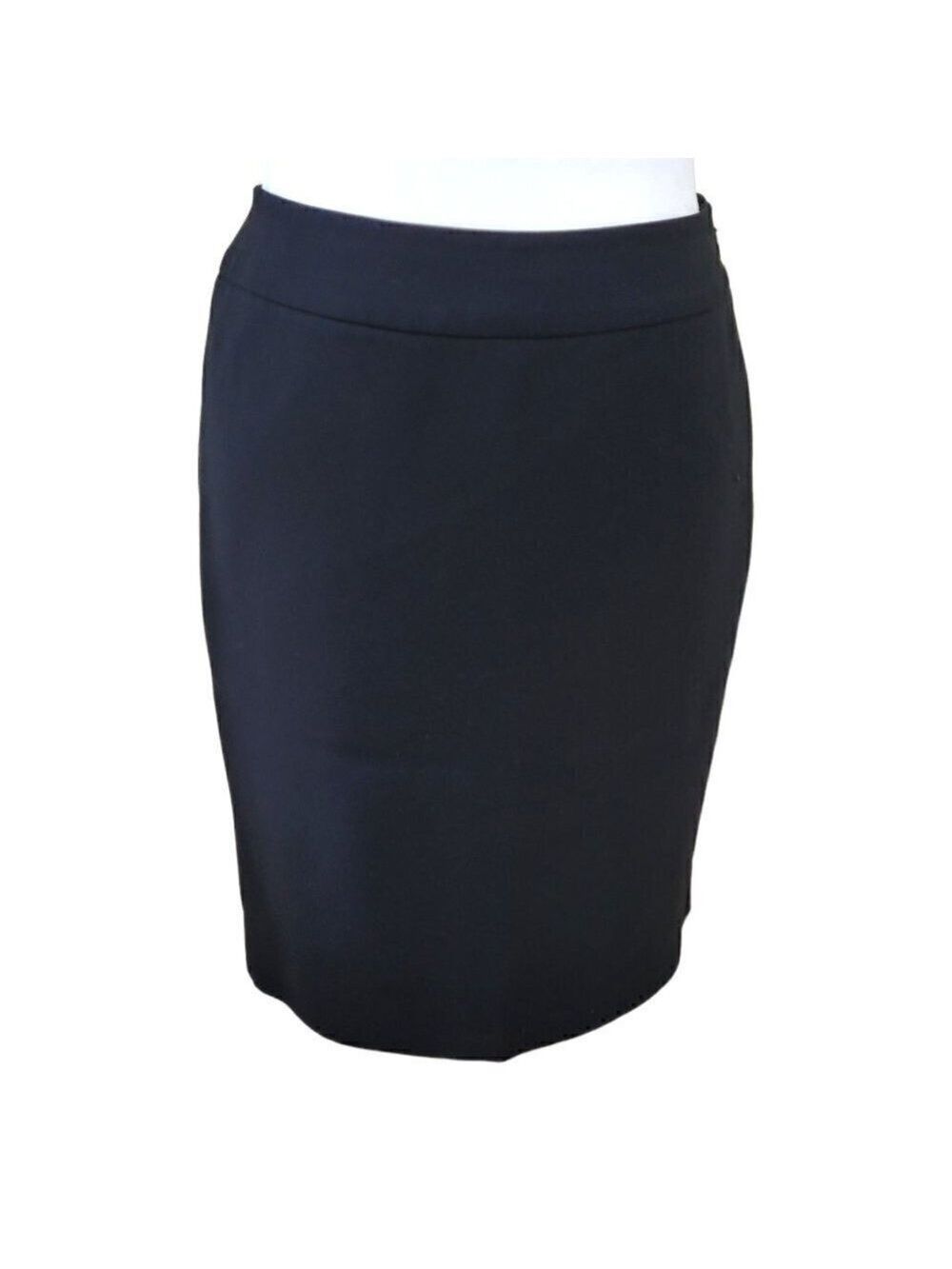 Ann Taylor Pencil Skirt Flat Front Black Business Career Wear Women's Size 0P
